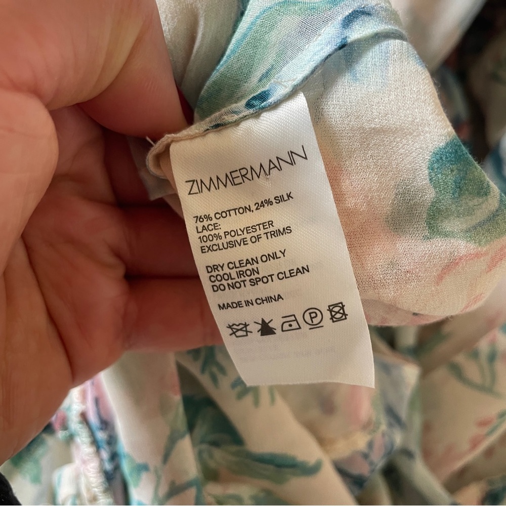 Zimmermann Multicolor Floral Midi Dress size 1 - Picture 13 of 13